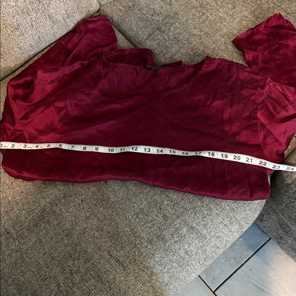 Eileen Fisher Deep Red Blouse 100%silk - Picture 5 of 7